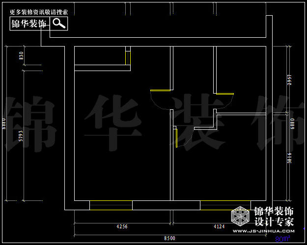 德盈國(guó)際廣場(chǎng)B3戶型80平米 戶型